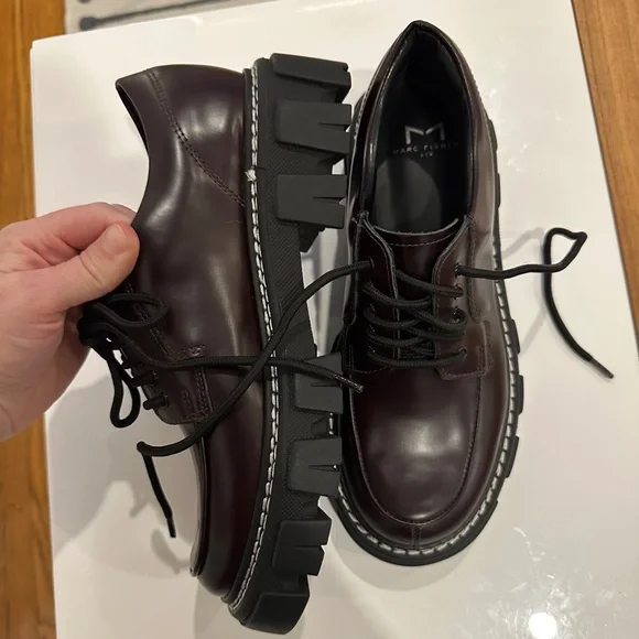 Marc Fisher | Leather Burgundy Chunky Oxford Amazon.com | Marc Fisher LTD Women main image 4